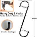 2 x DINGEE 8 Inch S Hooks Heavy Duty,6 Pack Extra Large Metal S Shaped Hooks for Hanging Plants Outdoors,Closet, Flower,Basket, Patio,Bird Feeders, Bird House,Pots and Pans (Black)
