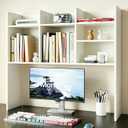 ChooChoo Desk Hutch Dorm, Desktop Bookshelf with 7 Shelves, Without LED, 9.4"D x 37"W x 33.5"H