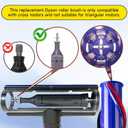 For Dyson Roller Brush Replacement - Brush Roller For Dyson V6 Animal Absolute Cordless Vacuum Attachments, Part No. 966821-01, 966084-01 (4-Prong,tip is 4.5 cm)