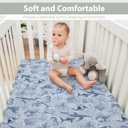 Retro Marine Animals Baby Crib Sheets Boy Girl 28"x52" Whale Dolphin Jellyfish Sea Horse Turtle Coral Soft Snug Fitted Crib Mattress Cover Ocean Animal Baby Sheet for Standard Crib & Toddler Mattress (One size, Blue)