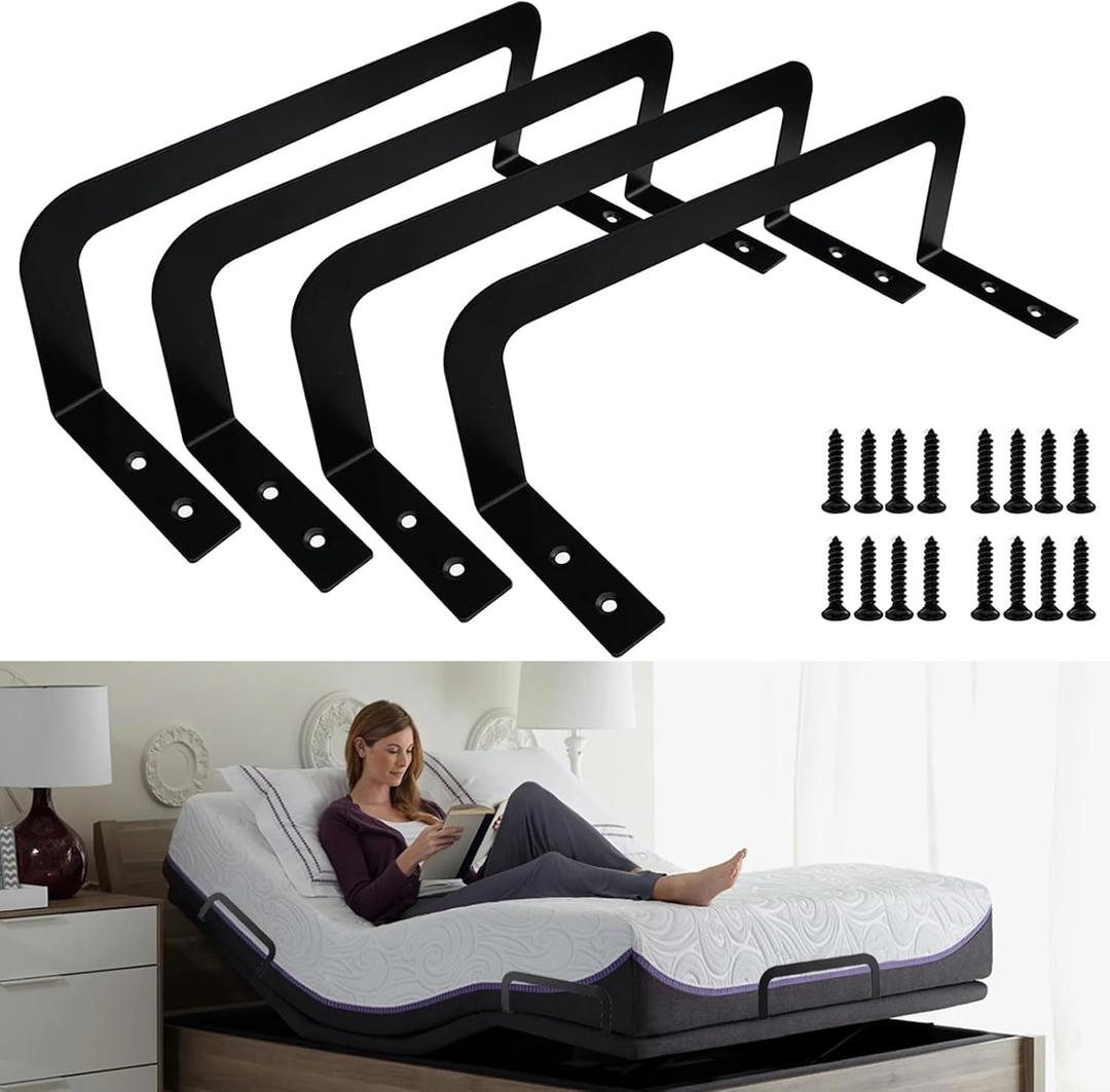 4 Pieces of Mattress Slide Stopper,Suitable for Adjustable Beds,Platform Beds,Rv Mattresses and So On.(Black) ((H)3.4 In-4 Pcs)