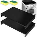 Gas Noodle Board Stove Cover: Mineye 2 IN 1 Gas Stove Top Cover Stainless Steel, Gas Stove Cover Board for Gas and Electric Stove Range Expanding Kitchen Space, Black, Single Size 15"x 22"x3", 15"x 21.5"x3"