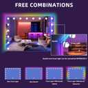 FENCHILIN 32 x 23 Inch RGB LED Vanity Mirror with Light and RGB Backlit Hollywood Lighted Makeup Mirror, Smart Touch Control Light Mirror with Memory Function
