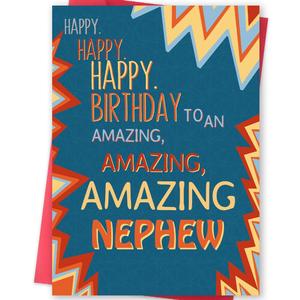 7 x Missonemi Nephew Birthday Card | Funny Birthday Gifts for Nephews from Aunt Uncle, 5x7 inches