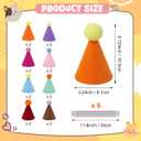 Mini Pet Party Hats, 16pcs Birthday Party Cone Hats for Cats Dogs Rabbits