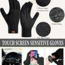 Winter Hats Scarf Set for Men Touchscreen Gloves Warm Knit Beanie Hat Scarves with Fleece Lined Cap (Black)