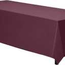 Gee Di Moda Rectangle Tablecloth - 90 x 132 Inch Burgundy Table Cloth for 6 Foot Tables with Floor-Length Drop - Heavy Duty Washable Fabric for Holiday Party, Dinner, Weddings & Baby Shower
