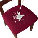 Genina Waterproof Seat Covers for Dining Room Chairs Covers Dining Chair seat Covers Kitchen Chair Covers slipcovers (Red, 4 Pcs)