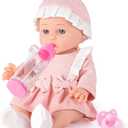 12" Baby Doll Gift Set, Realistic Baby Doll with Accessories - Feeding Bottle Hat Blanket Clothes Real Life Dolls for Toddler Girls 3+ Pretend Play