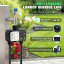 Sprinkler Timer for Garden Hose, 2 Zone Water Timer with with Auto Rain Delay, IP54 Waterproof 3.3 Large LCD Drip Irrigation System Timers for Plant, Yard, Lawns, Outdoor