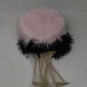 Vanity Stool Chair with Storage, Faux Fur Makeup Room Seat Stool, Soft Padded Seat, Round Footrest Footstools with 4 Metal Legs & Adjustable Footings, Vanity, Bathroom, Bedroom Chairs Pink