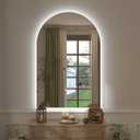 Backlit Arched LED Bathroom Mirror 24x36 Inch, Dimmable LED Vanity Mirror with Lights, Anti-Fog, 3 Colors, Memory, ETL Listed