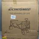 EchoSmile Heavy Duty 350 Lbs Capacity Collapsible Wagon, Outdoor Folding Camping Grocery Portable Utility Cart, Adjustable Rolling Carts, All Terrain Sports Wagon with Big Wheels (Black)