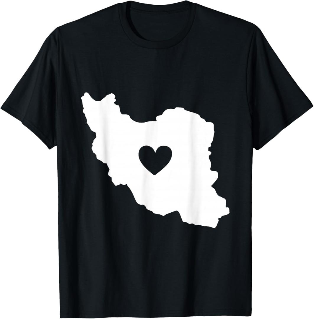 Iran Map Symbol Heart | Iranian Persian Love | Gift T-Shirt, S