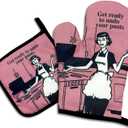 Get Ready to Undo Your Pants, Funny Oven Mitts and Pot Holders, Silicone Non-Slip Oven Mitts, Housewarming Gift Ideas, Cooking Baking BBQ Gifts