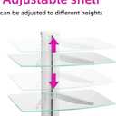 suptek 2 Tiers Glass Floating Shelves, Flat Black Wall Mount Bracket, AV Shelf, Media Shelf for DVD Player / PS4 / Cable Boxes/Game Consoles/Sky Box/TV Accessories, 17.6kg Load Capacity