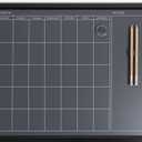 U Brands Magnetic Chalk Calendar Board, 16" x 20", Black Wood Style Frame, Premium Surface, Includes Chalk Pencils, Magnet