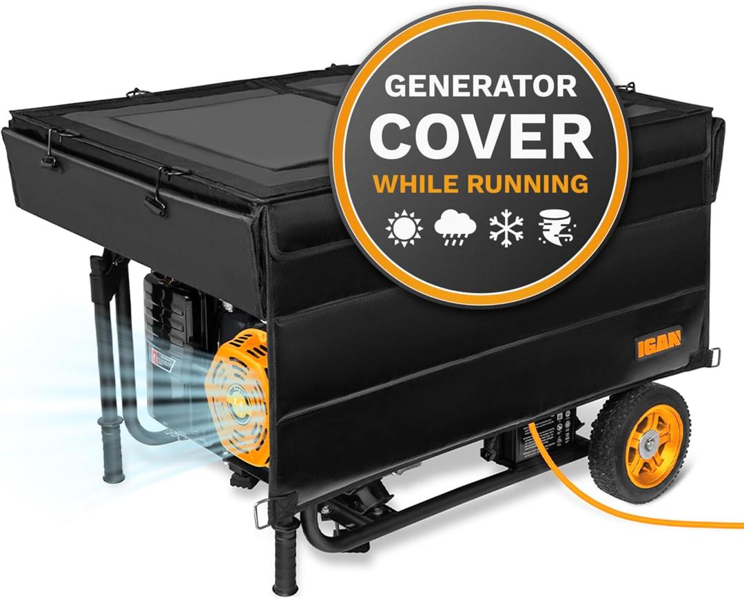 IGAN Generator Covers While Running for most 3500w12000w Generators  Ultra Heavy Duty Generator Covers for Outside  Portable Waterproof Generator Cover, Generator Enclosure Outdoor, Black