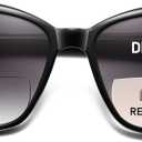 Bifocal Reading Sunglasses for Women Oversized Cat eye Fashion Sun Reader Spring Hinge Eyewear UV Protection PT2001C