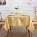 4 Pack Gold Satin Tablecloth, 58 x 102 Inches Rectangle Table Cover, Smooth Fabric Gold Satin Table Cloths, Luxury Silk Tablecloth for Party Wedding Dining Banquet