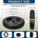Cenipar 4.80/4.00-8" Flat Free Tire and Wheel - 14.5" Solid Flat-Free Replacement Tire with 5/8"& 3/4" Axle Borehole, Adjustable Centered Hub 3-7" for Wheelbarrow Garden Trailer and Trolley