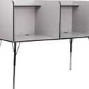 Flash Furniture Adjustable Study Carrel, Gray | Height Adjustable, Wire Management, Full