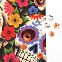 Jigsaw Puzzles for Adults 1000 Pieces, Graffiti Floral Skull Puzzles, Colorful as Home Wall Decor for Family Challenging Games