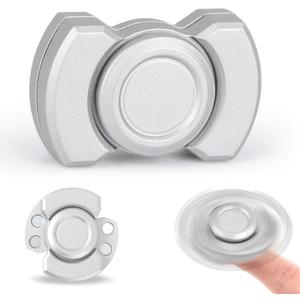 Magnetic Fingertip Spinner for All: High-Speed, 3-in-1 (Spinner, clicker, Slider), eases Anxiety & ADHD in Adults & Children. (Silver)