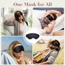 3D Cooling Eye Mask Sleep Mask for Men & Women, 100% Pressure-Free & Light Block-Out Eye Mask for Sleep with Easy Adjustable Strap, Night Eye Cover for Travel, Black