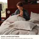 Bedsure Cotton Duvet Cover Queen - 100% Cotton Waffle Weave Linen Color Duvet Cover Queen Size, PureWoven Breathable Bedding Set for All Season, 3 Pieces, 90"x90"
