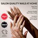 Glamnetic Press On Nails - Goal Getter | Medium Almond Fake Nails and Neutral Gold Reverse French Tip, Salon Quality | 15 Sizes - 30 Nail Kit Wtih Glue