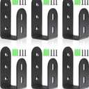 U Bracket, Door Security Bar, Heavy Duty Steel Door Bracket for 2x4 Lumber (6 Pack, Black, Wall Mount)
