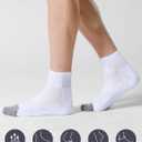 CS CELERSPORT 6 Pack Men's Ankle Socks with Cushion Athletic Running Socks (White)Size: 12-15