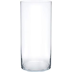 Royal Imports Flower Glass Vase Decorative Centerpiece for Home or Wedding - Cylinder Shape, 12" Tall, 5" Opening, Clear