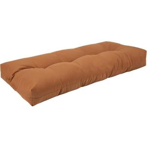 FUNHOME Outdoor Bench Cushion 48 x18 inch with Non-Slip Grips,Water Resistant Porch Swing Cushion,Bench Pillow Pads,Tufted Cushions for Patio Garden Furniture,48" Seat Cushions(Caramel Orange)