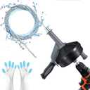 Drain Auger, Clog Remover with Drill Adapter, 25 Feet Flexible Plumbing Snake Use Manually or Powered for Kitchen, Bathroom and Shower Sink, Comes with Gloves(Gray)