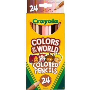 Crayola Colors of the World Colored Pencil Set (24ct), Skin Tone Colored Pencils for Kids, Coloring Book Pencils, Gifts for Kids