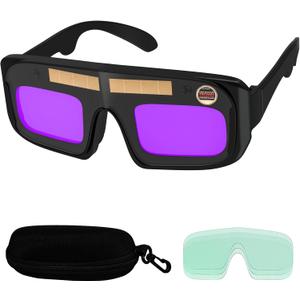 TRQWH Welding Glasses Auto Darkening Safety Goggles Solar True Color Welder Glasses Eyes Protective PC Lens Welder Mask Welding Helmet for TIG MIG ARC Weld Plasma Cut Grinding