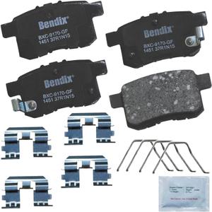 Bendix Priority1 CFC1451 Ceramic Rear Brake Pads for Acura TSX 2014-2009, Honda Accord 2017-2008