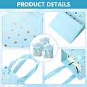 Tenare 24 Small Gift Bags Bulk with Handles, 4x2.75x4.5 in, Light Blue