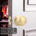 Goldenwarm Gold Closet Door Knobs, Passage Door Knobs, Brushed Gold Door knob Without Lock for Hallway, Closet(6 Pack)