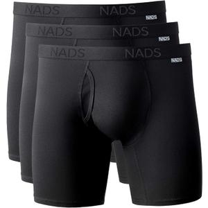 NADS Organic Cotton Boxer Briefs  Hormone-Friendly, Non-Toxic Mens Underwear for Comfort, Support & Safer Nuts  Multi-Pack (Large, Black 3-pack)