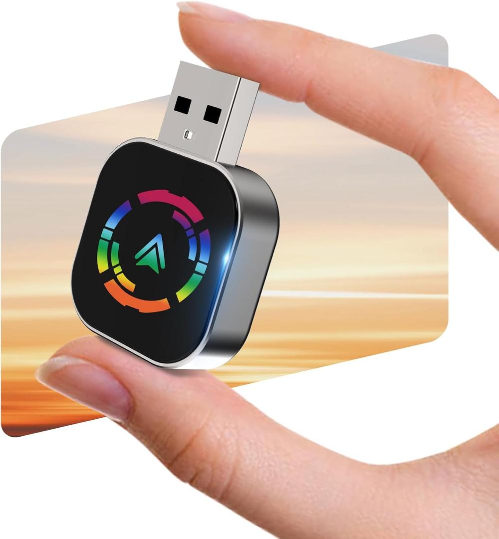 Carplay Wireless Adapter, 2026 Upgrade Mini Carplay for Apple iPhone & Android Auto Wireless Adapter, for Cars with Built-in Wired Apple Carplay Play and Plug, Stable Control & No Delay