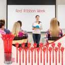 48 Pcs Red Ribbon Week Gifts Pens Bulk Drug Free Hand Ballpoint Pens Say No to Drugs Awareness Gift for Student School Classroom Volunteer Publicity Event Charity Campaigns Supplies (General)