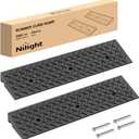 Nilight 2.8" Rise Curb Ramps, Heavy Duty Rubber Driveway Threshold Shed Ramp for Sidewalk Cars Lawn Mower Wheelchairs Motorcycles, 3300lbs Load Capacity