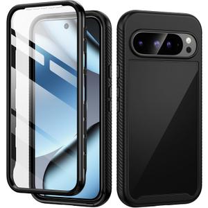 seacosmo Designed for Google Pixel 10 Pro/10/9/9 Pro Case, Full Body Shockproof Cover, with Built-in Screen Protector Slim Fit Protective Phone Case for Pixel 10 Pro/10/9/9 Pro, Black