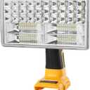 LED Work Light for Dewalt 20V Battery, Hiesuan 30W 3300LM Jobsite Light Flashlight Spotlight with 110 Degree Pivoting Head Zinc Alloy, 5V 2.1A USB Port (8")