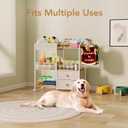 BBLIKE Diaper Caddy Organizer with Hanging Rack - 3 Tier Rolling Baby Storage Cart with Drawers and Side Pockets for Newborn Diaper Organization for Nursery, Crib, Bedroom, Changing Table, Beige