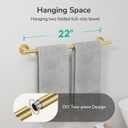 USHOWER Light Gold Towel Bar, 22-Inch Towel Racks for Bathroom