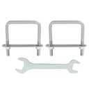 2 Sets M10 Durable Square U-Bolts Kit, 304 Stainless Steel Frame Plates Replacement Parts, Accessories for Ski Board Sailboat Trailer Automobiles Trailer(M10 x 80mm x 100mm)